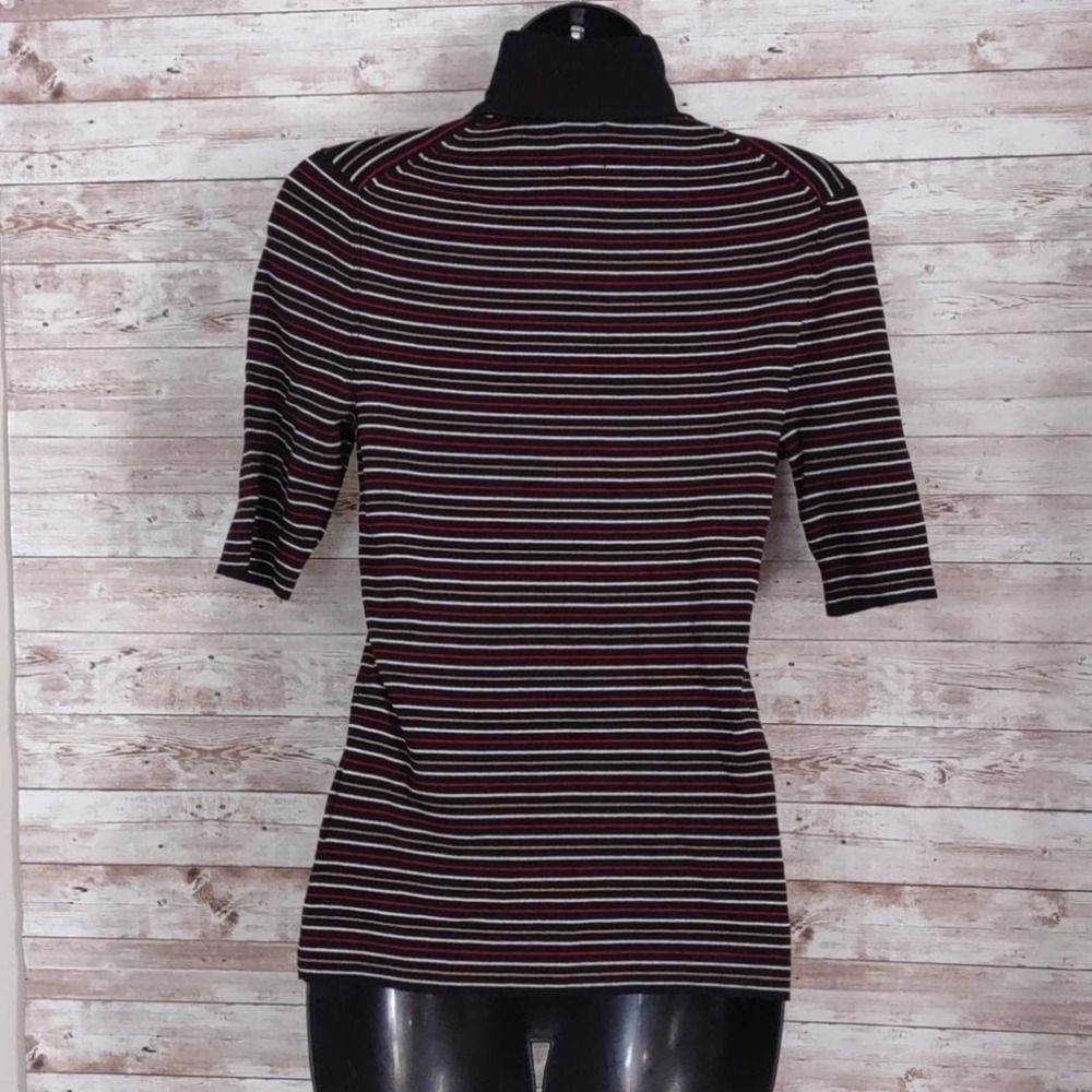Anne Klein Striped Half Sleeve Sweater Top XS - Picture 10 of 12